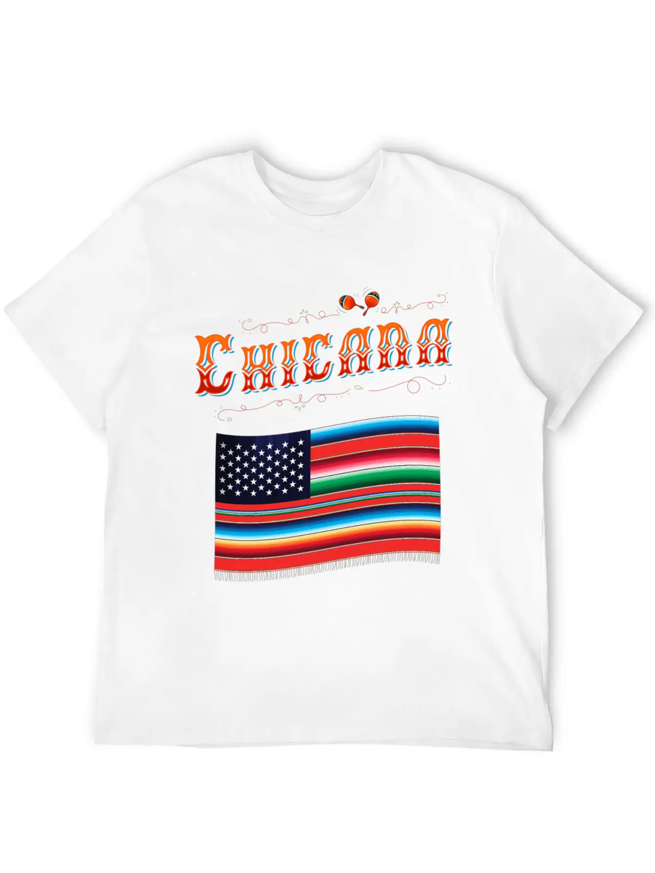 Chicana Proud Mexican Heritage American Serape Fla Classic Fit Graphic Tee For Daily Comfort – Unisex Cotton Shirt