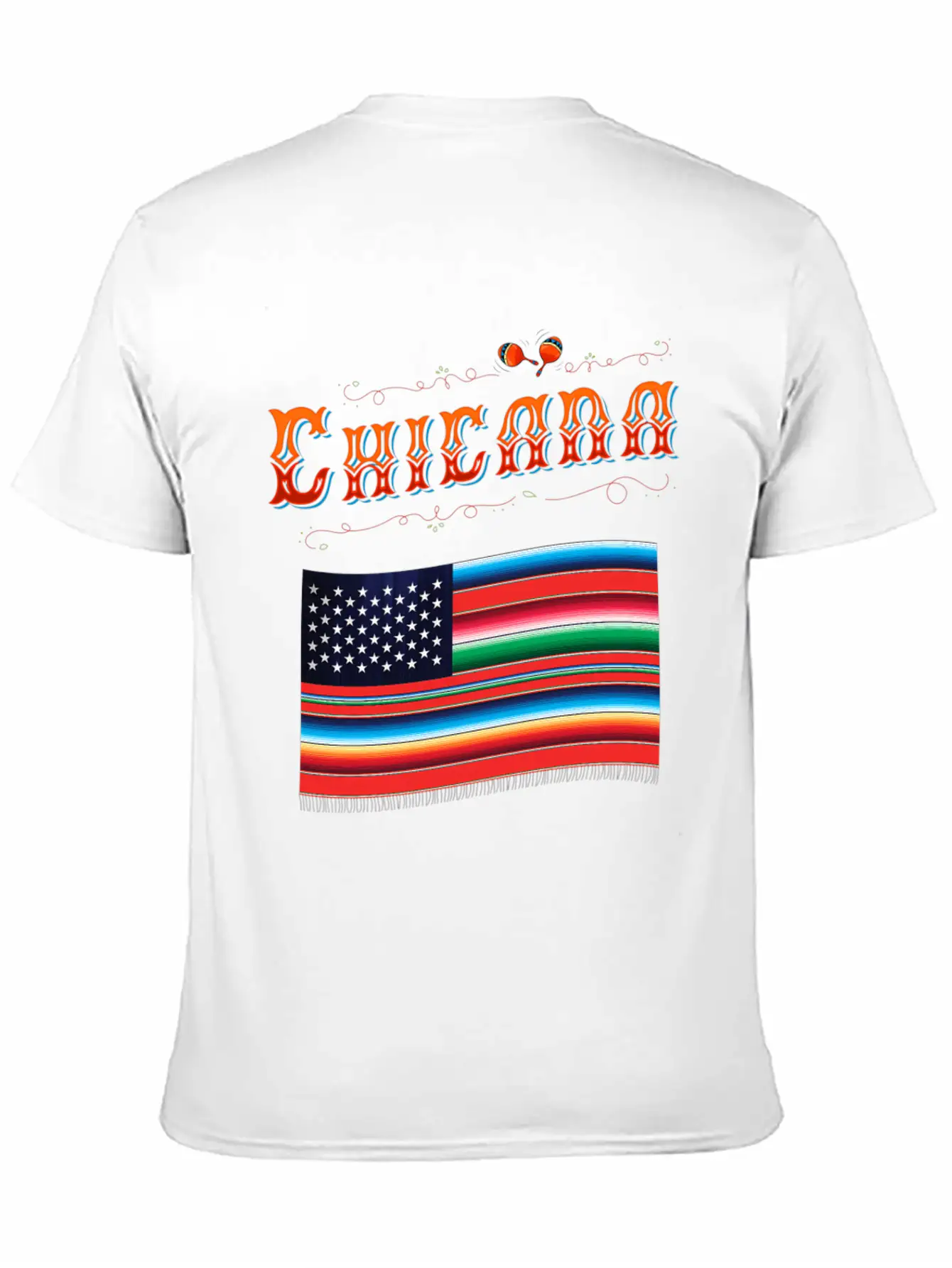 Chicana Proud Mexican Heritage American Serape Fla Classic Fit Graphic Tee For Daily Comfort – Unisex Cotton Shirt