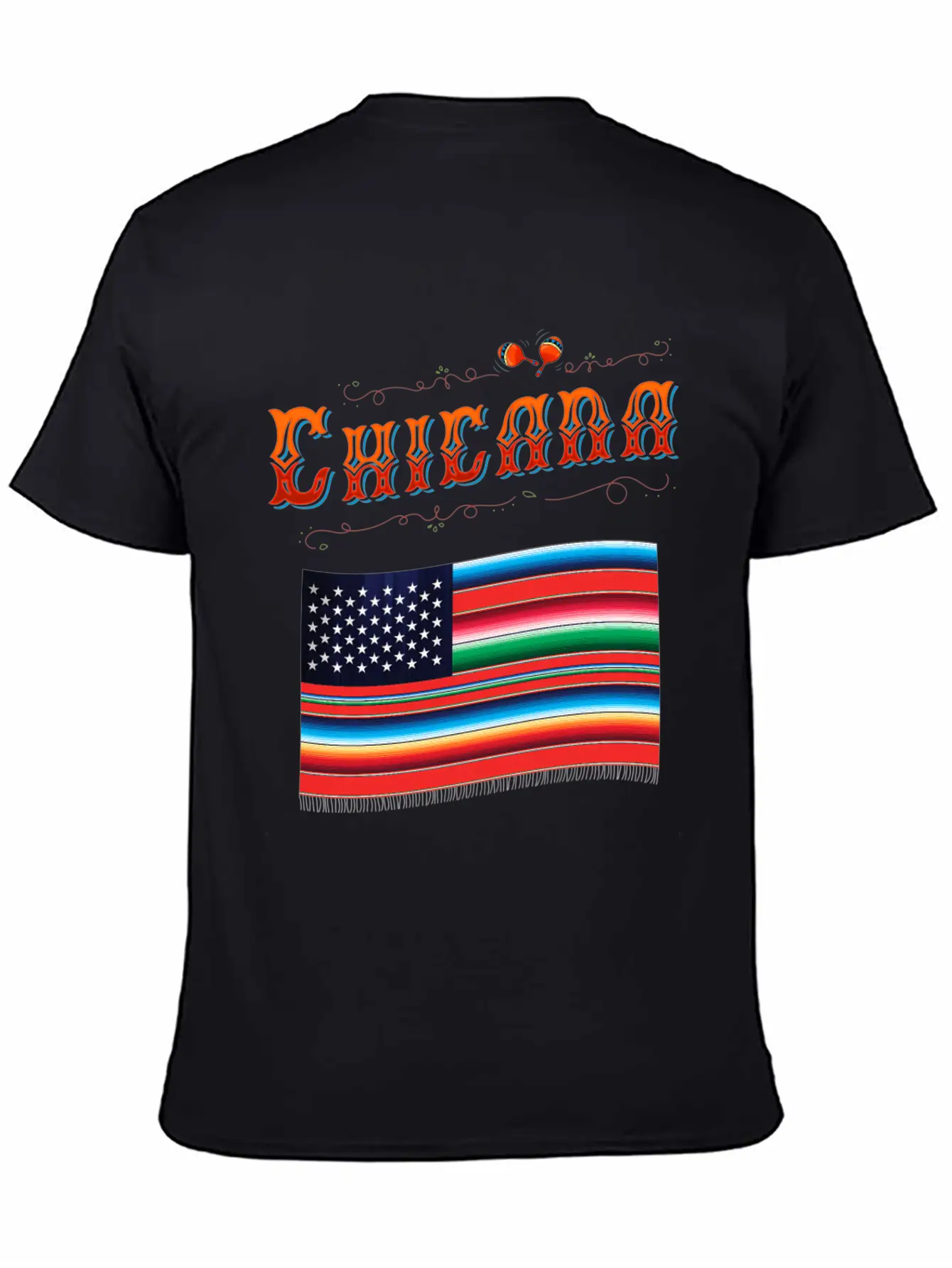 Chicana Proud Mexican Heritage American Serape Fla Classic Fit Graphic Tee For Daily Comfort – Unisex Cotton Shirt