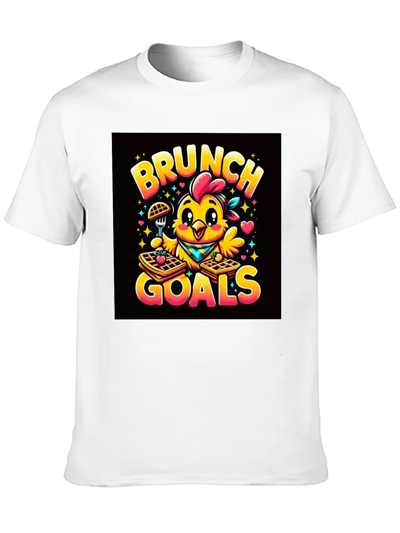 Chicken And Waffles Breakfast Southern Cuisine Essential Cotton Tee For Daily Outfits – Unisex Style