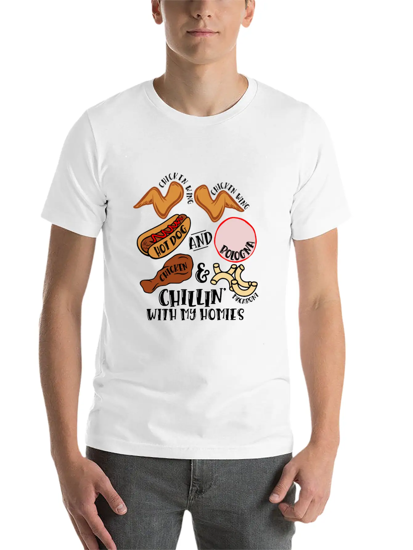 Chicken Wing Chicken Wing Hot Dog Bologna Viral So Unisex Casual T-Shirt – Clean Design For Daily Comfort