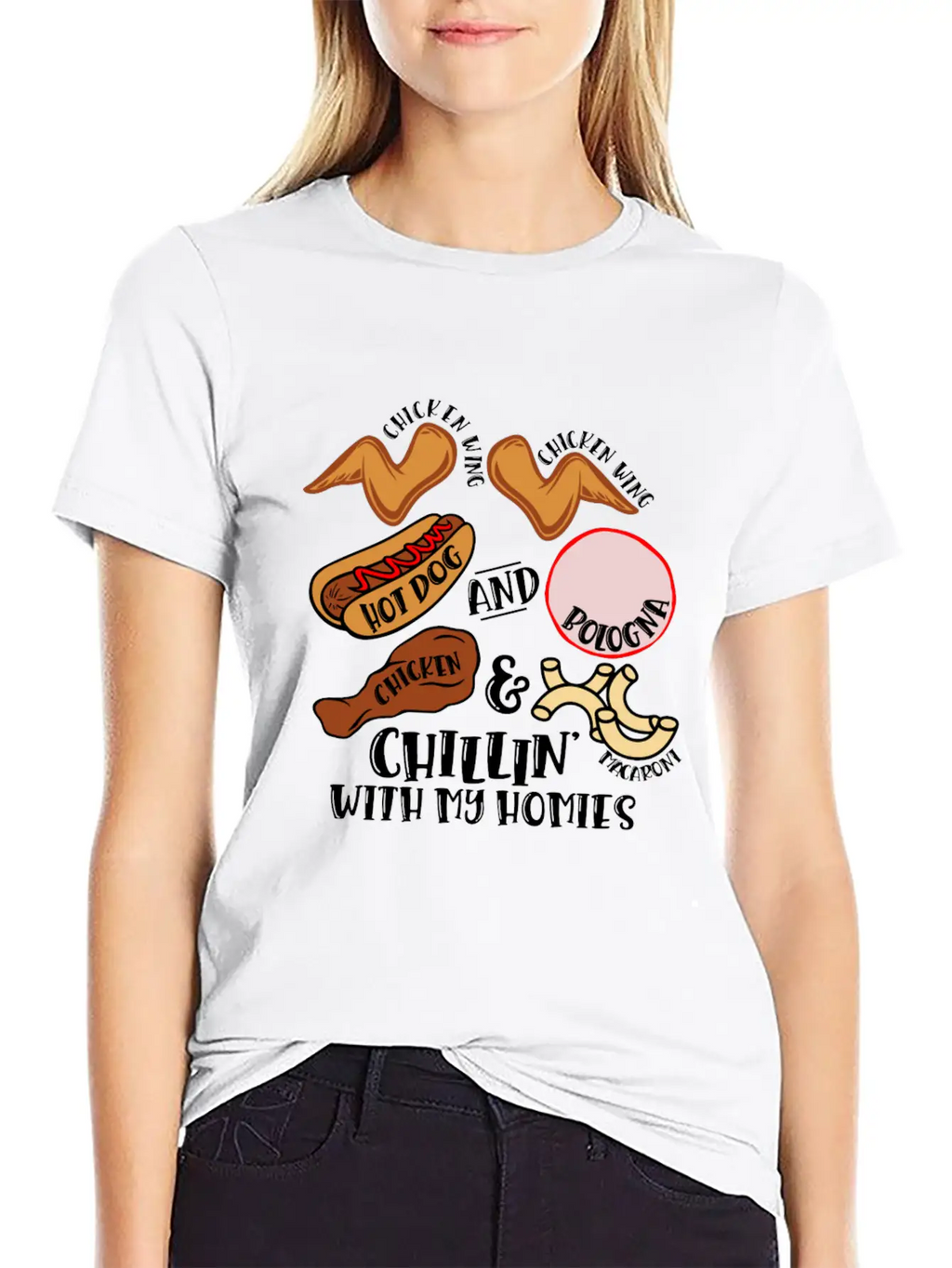 Chicken Wing Chicken Wing Hot Dog Bologna Viral So Unisex Casual T-Shirt – Clean Design For Daily Comfort
