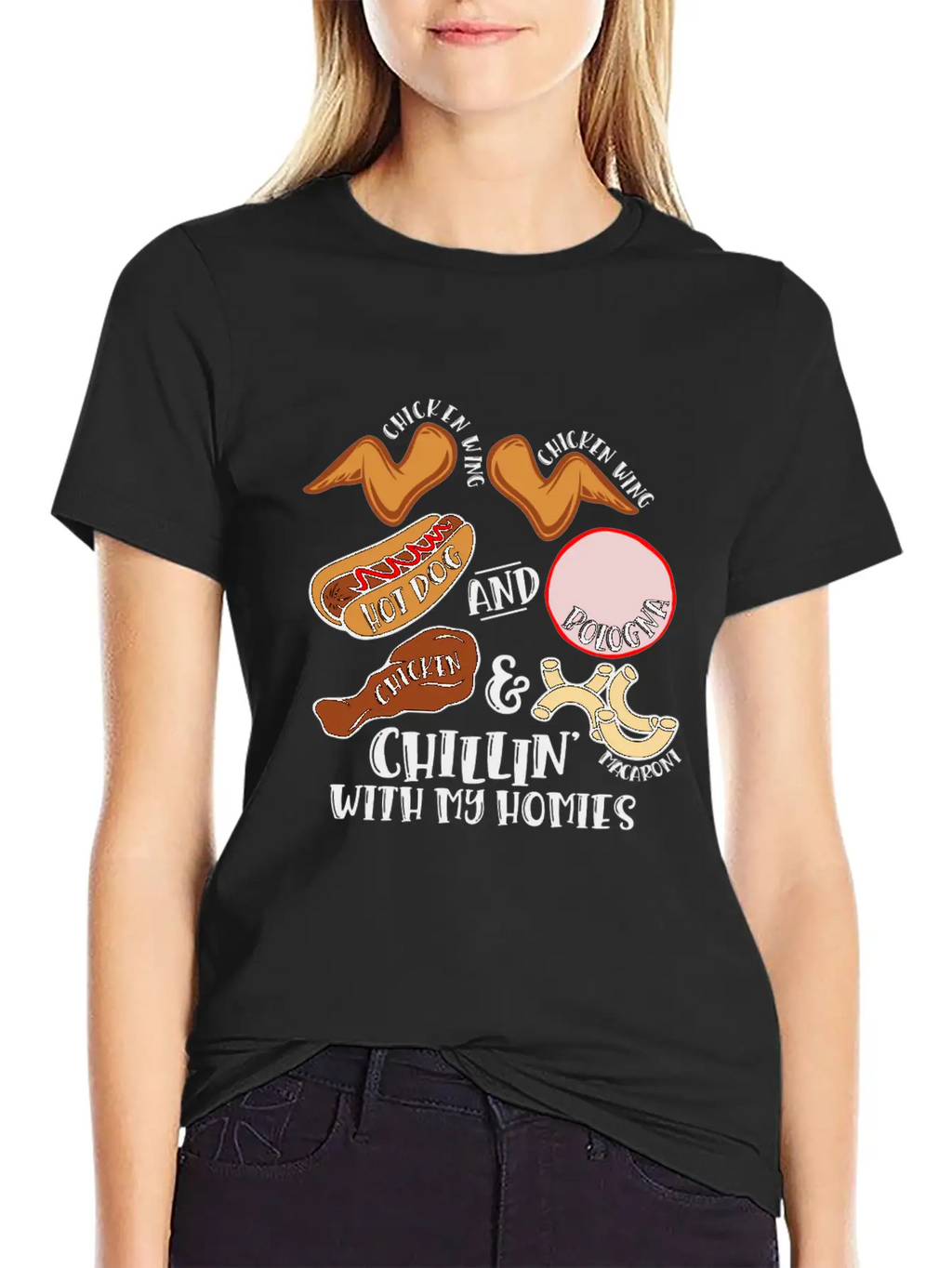 Chicken Wing Chicken Wing Hot Dog Bologna Viral So Unisex Casual T-Shirt – Clean Design For Daily Comfort