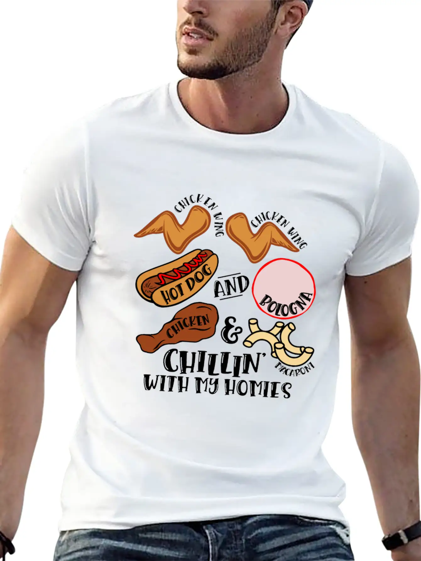 Chicken Wing Chicken Wing Hot Dog Bologna Viral So Unisex Casual T-Shirt – Clean Design For Daily Comfort