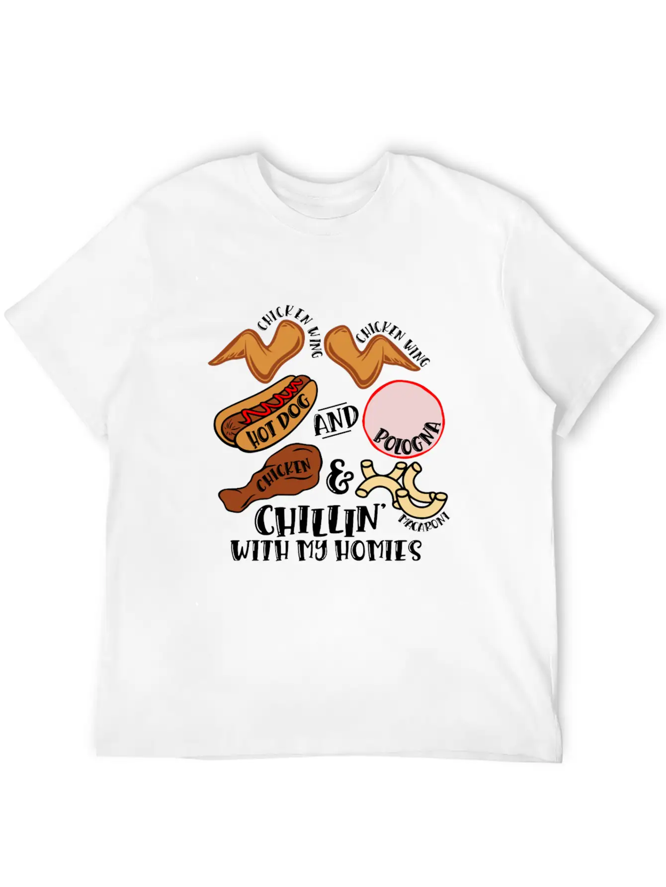 Chicken Wing Chicken Wing Hot Dog Bologna Viral So Unisex Casual T-Shirt – Clean Design For Daily Comfort
