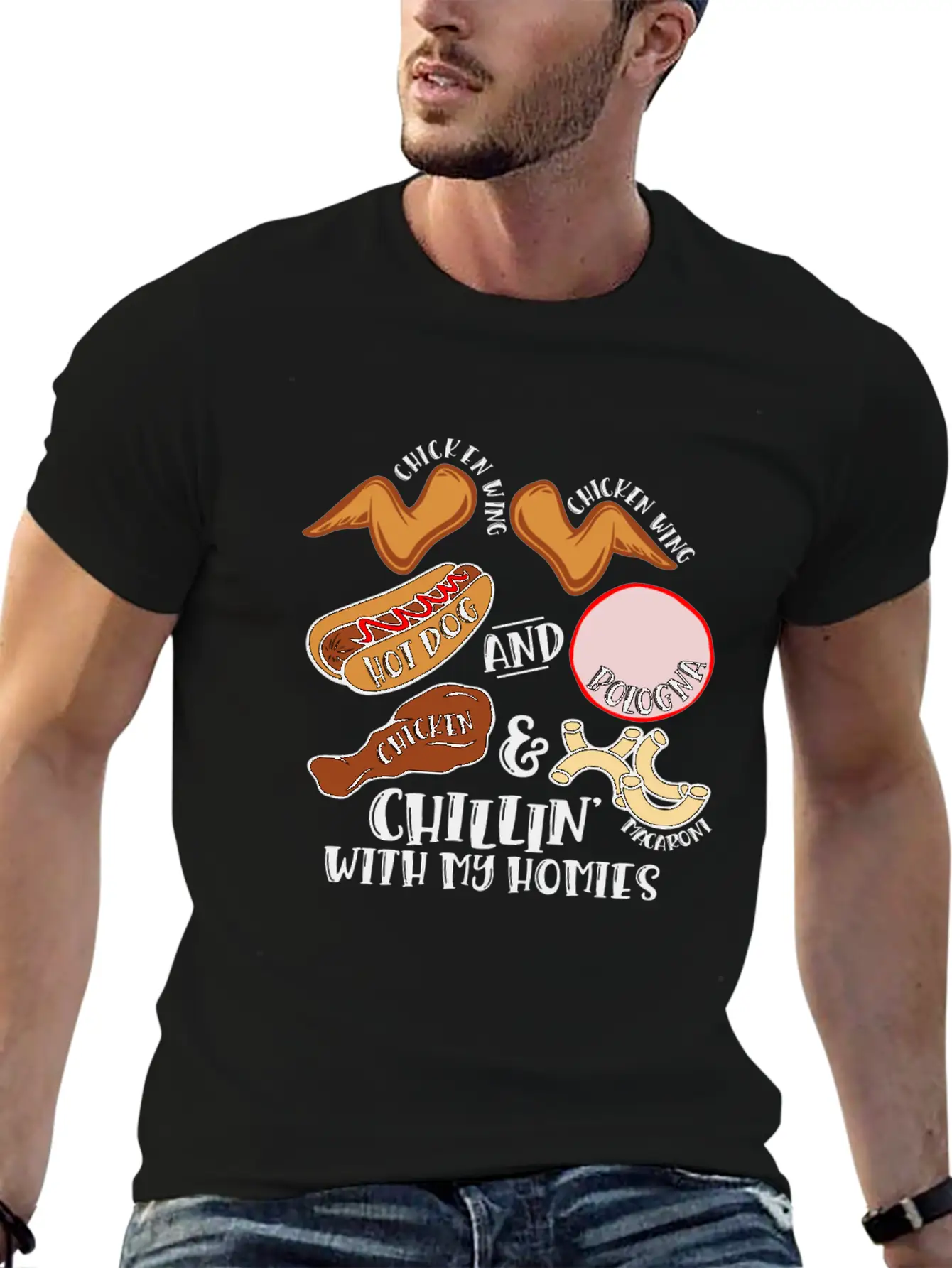 Chicken Wing Chicken Wing Hot Dog Bologna Viral So Unisex Casual T-Shirt – Clean Design For Daily Comfort