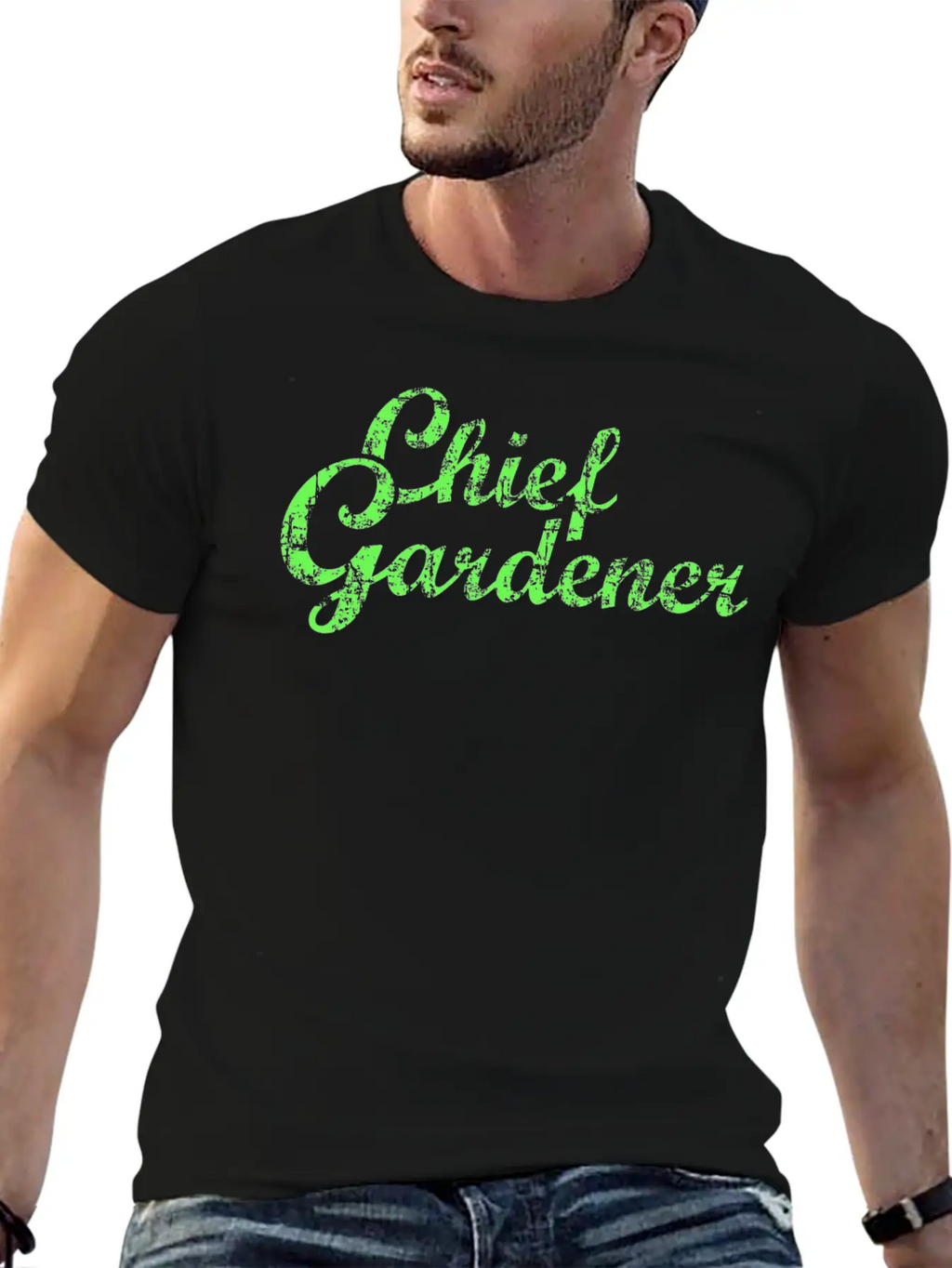 CHIEF GARDENER Garden Gardener Stylish Everyday T-Shirt – Unisex Basic Cotton Tee