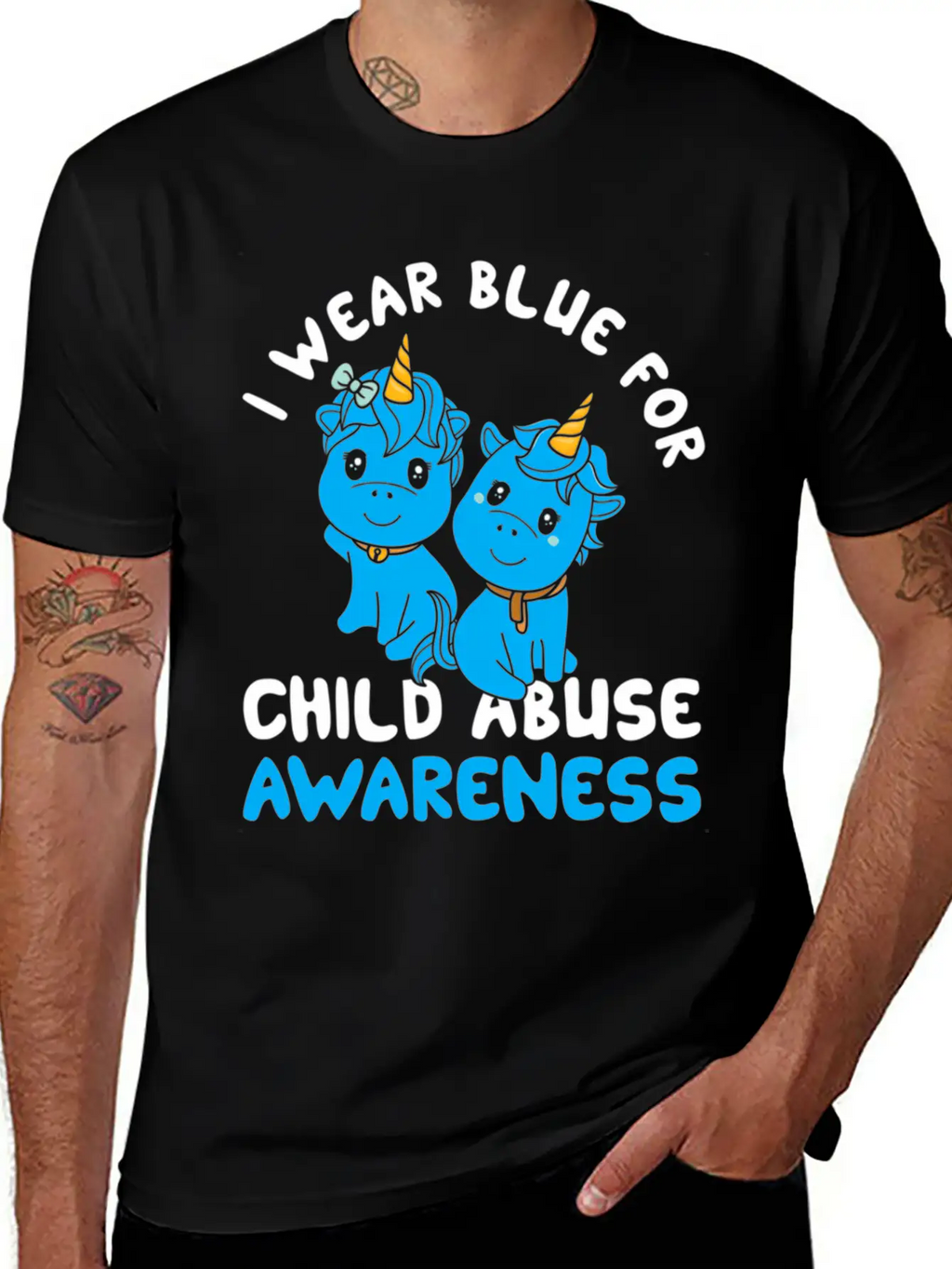 Child Abuse Prevention Month Blue Ribbon Awareness Unisex Casual T-Shirt – Clean Design For Daily Comfort