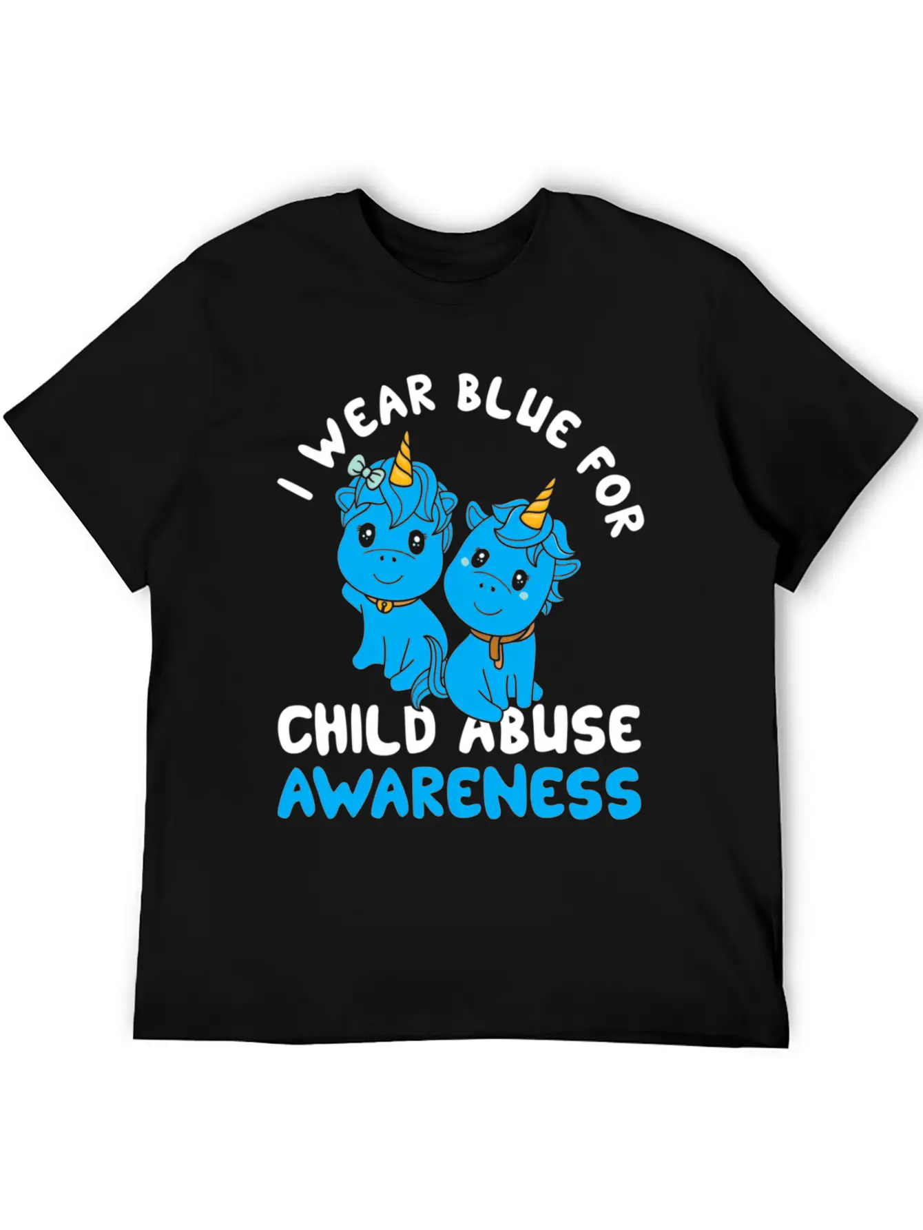 Child Abuse Prevention Month Blue Ribbon Awareness Unisex Casual T-Shirt – Clean Design For Daily Comfort