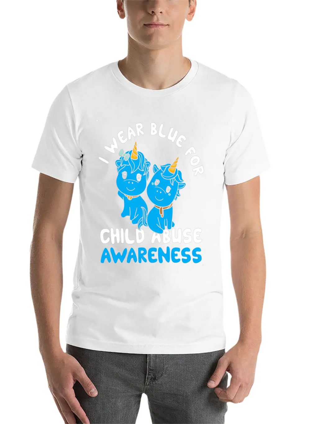 Child Abuse Prevention Month Blue Ribbon Awareness Unisex Casual T-Shirt – Clean Design For Daily Comfort