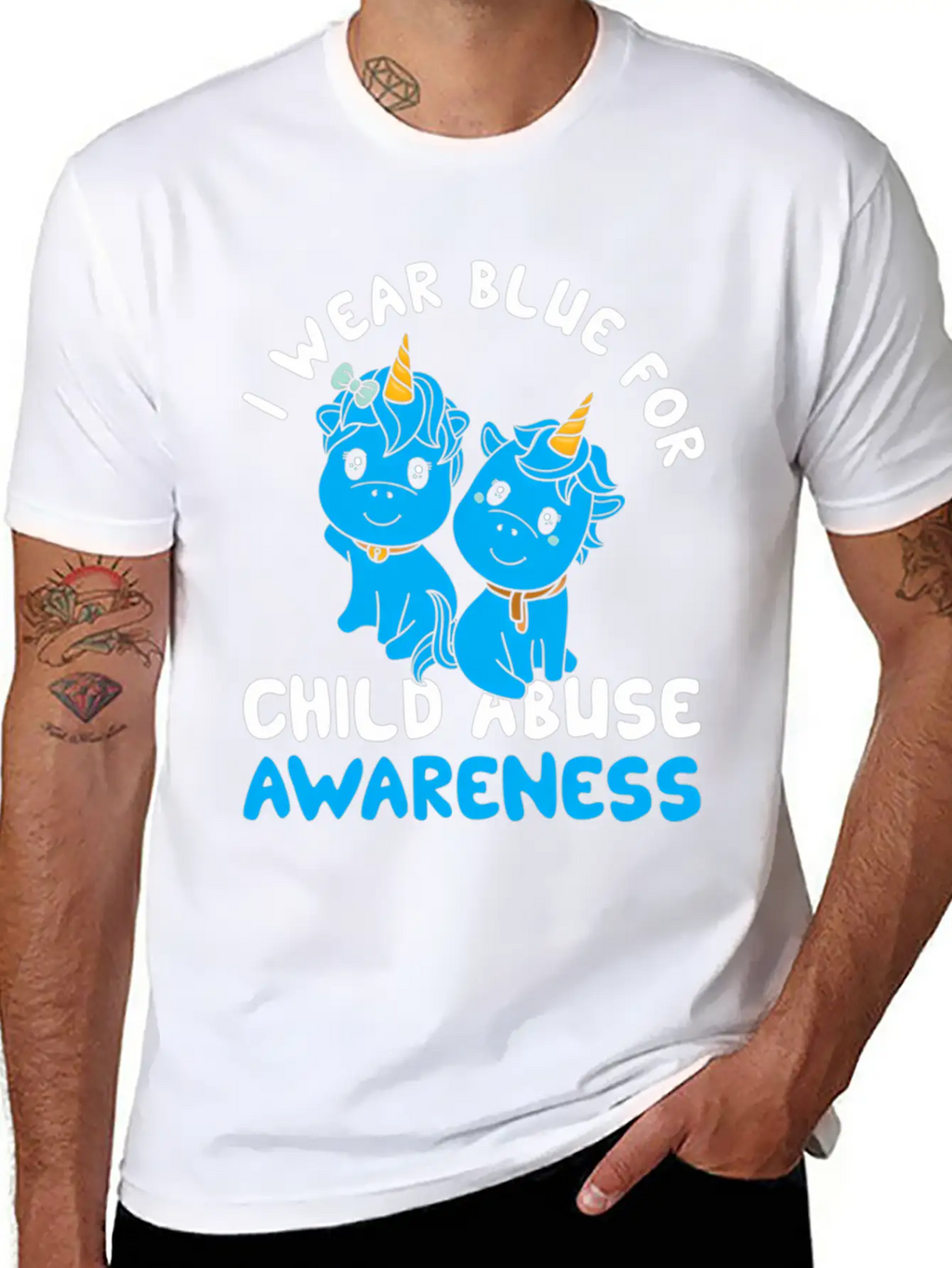 Child Abuse Prevention Month Blue Ribbon Awareness Unisex Casual T-Shirt – Clean Design For Daily Comfort