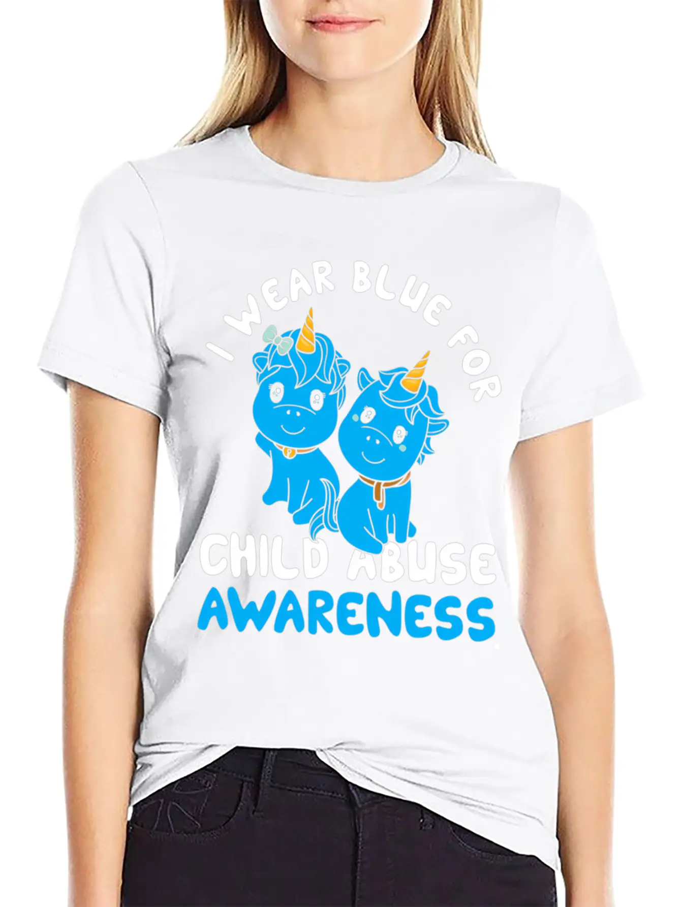 Child Abuse Prevention Month Blue Ribbon Awareness Unisex Casual T-Shirt – Clean Design For Daily Comfort