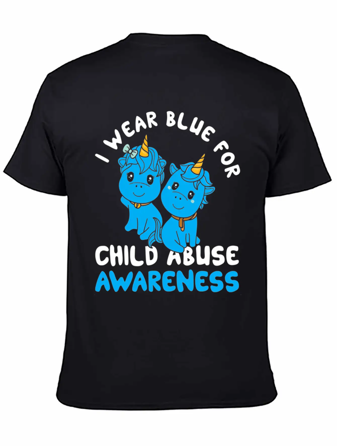 Child Abuse Prevention Month Blue Ribbon Awareness Unisex Casual T-Shirt – Clean Design For Daily Comfort
