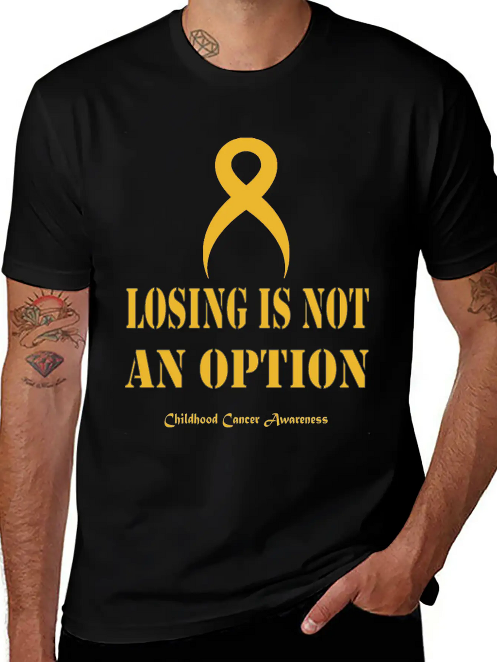 Childhood Cancer Awareness Breathable Soft Cotton T-Shirt – Timeless Casual Look