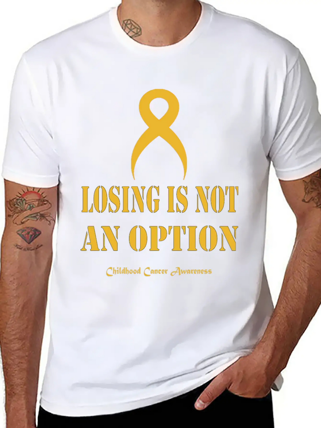 Childhood Cancer Awareness Breathable Soft Cotton T-Shirt – Timeless Casual Look