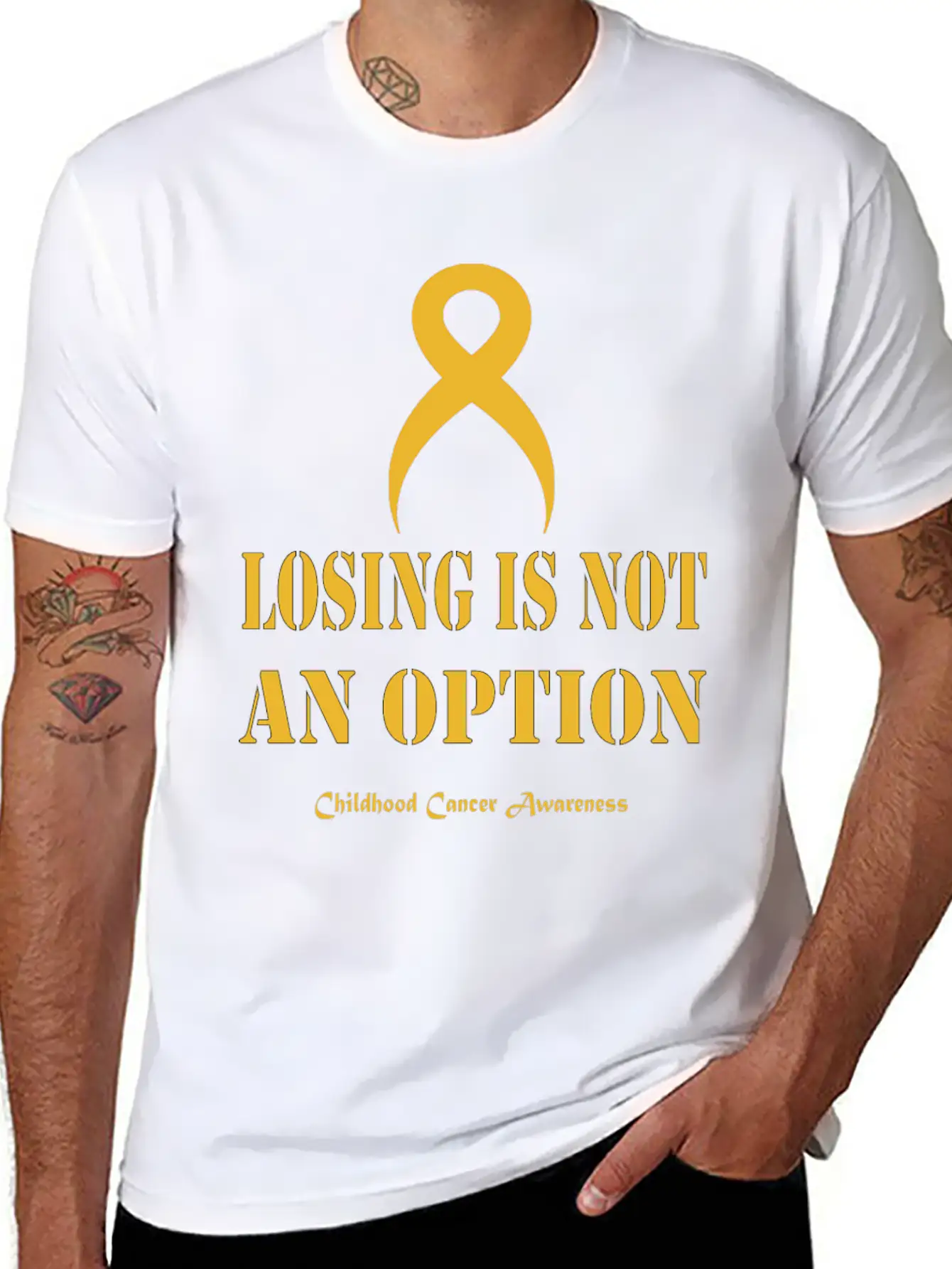 Childhood Cancer Awareness Breathable Soft Cotton T-Shirt – Timeless Casual Look