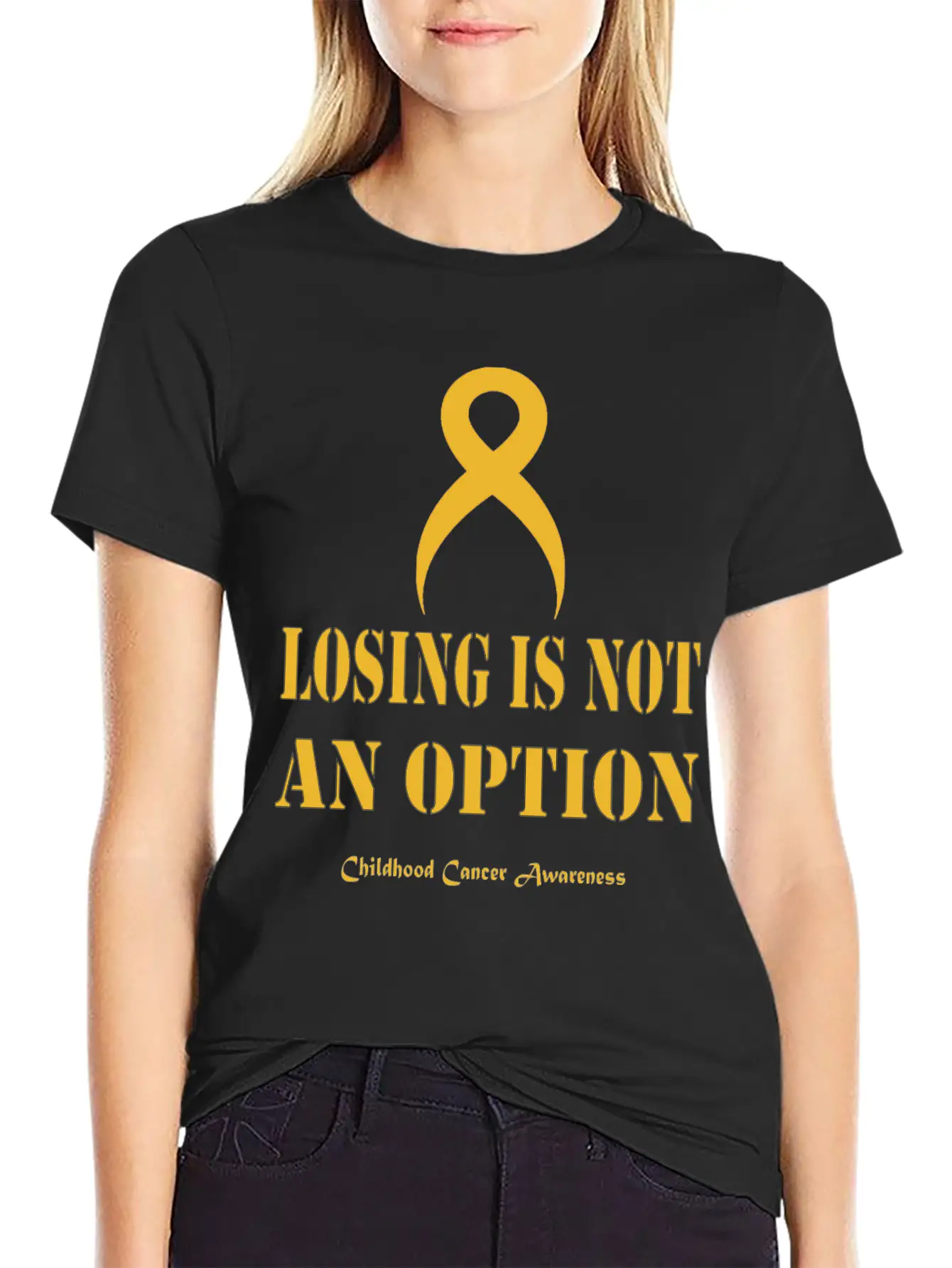 Childhood Cancer Awareness Breathable Soft Cotton T-Shirt – Timeless Casual Look
