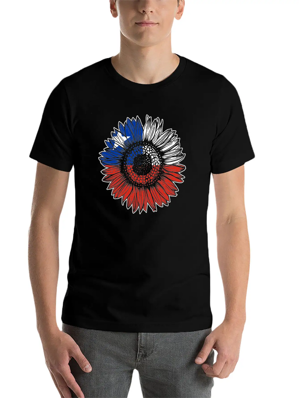 Chile Flag Sunflower Breathable Soft Cotton T-Shirt – Timeless Casual Look
