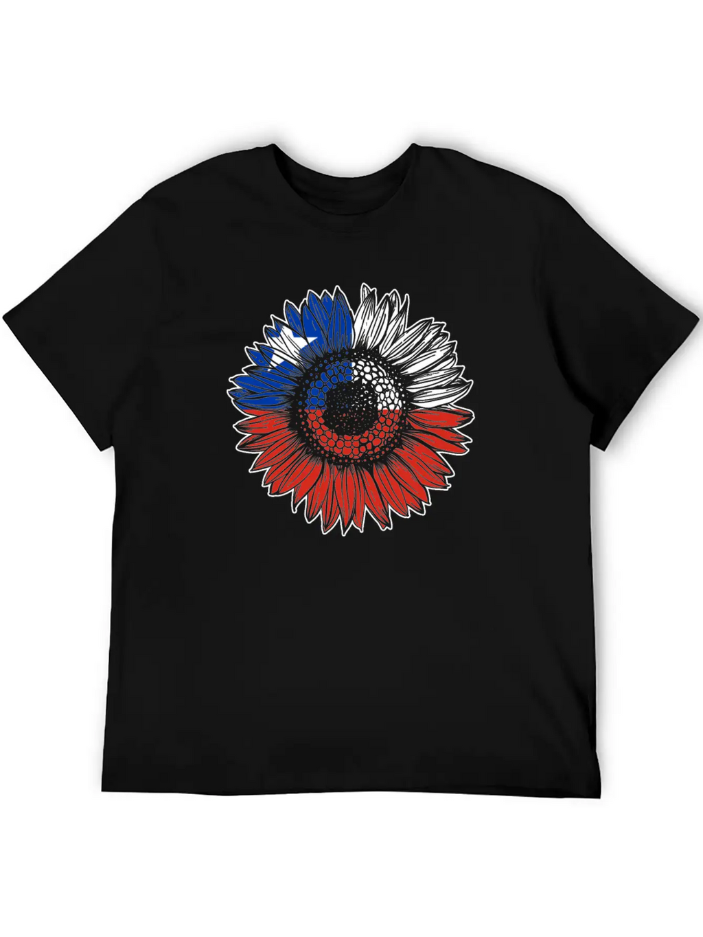 Chile Flag Sunflower Breathable Soft Cotton T-Shirt – Timeless Casual Look