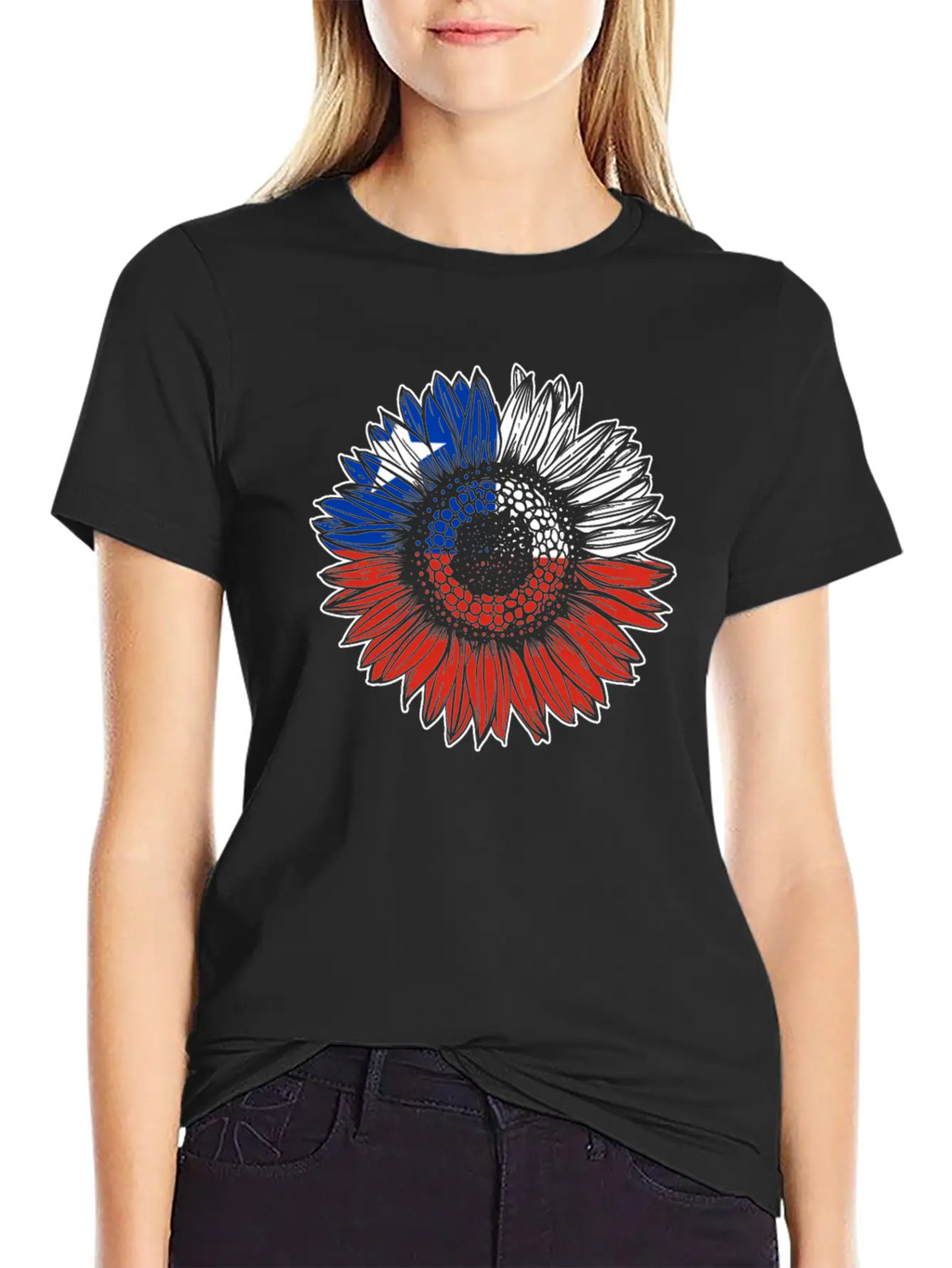 Chile Flag Sunflower Breathable Soft Cotton T-Shirt – Timeless Casual Look
