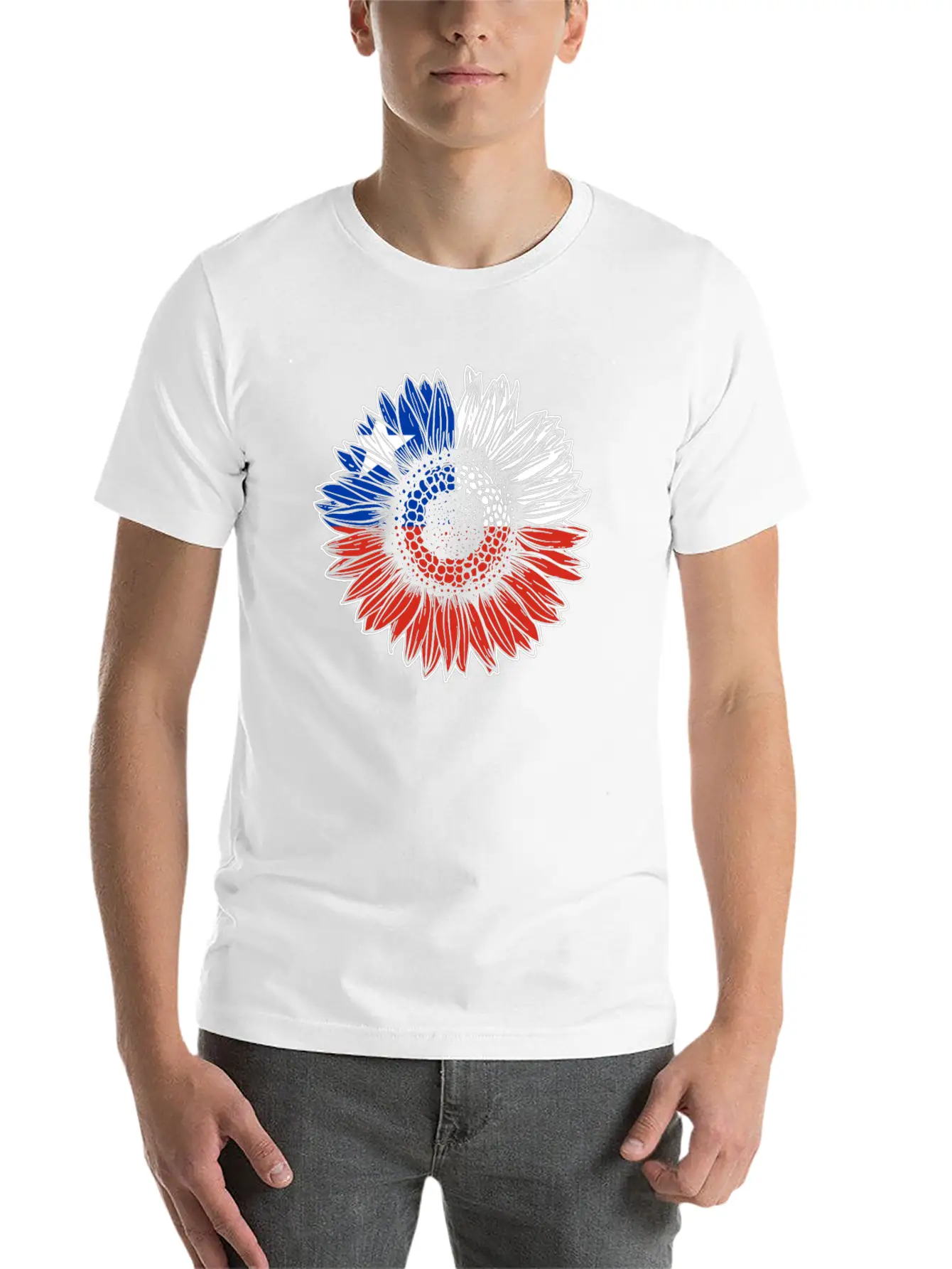 Chile Flag Sunflower Breathable Soft Cotton T-Shirt – Timeless Casual Look