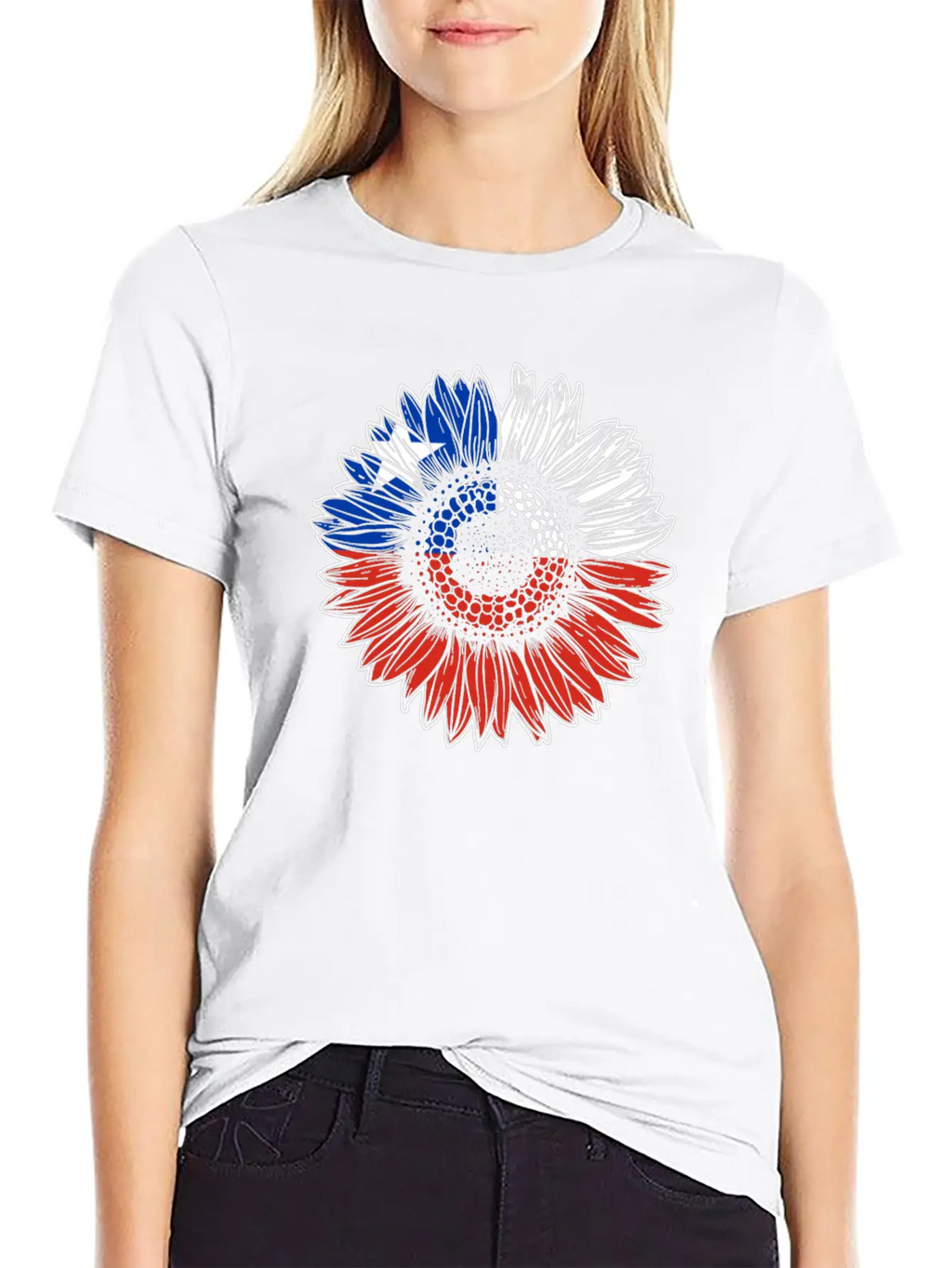 Chile Flag Sunflower Breathable Soft Cotton T-Shirt – Timeless Casual Look
