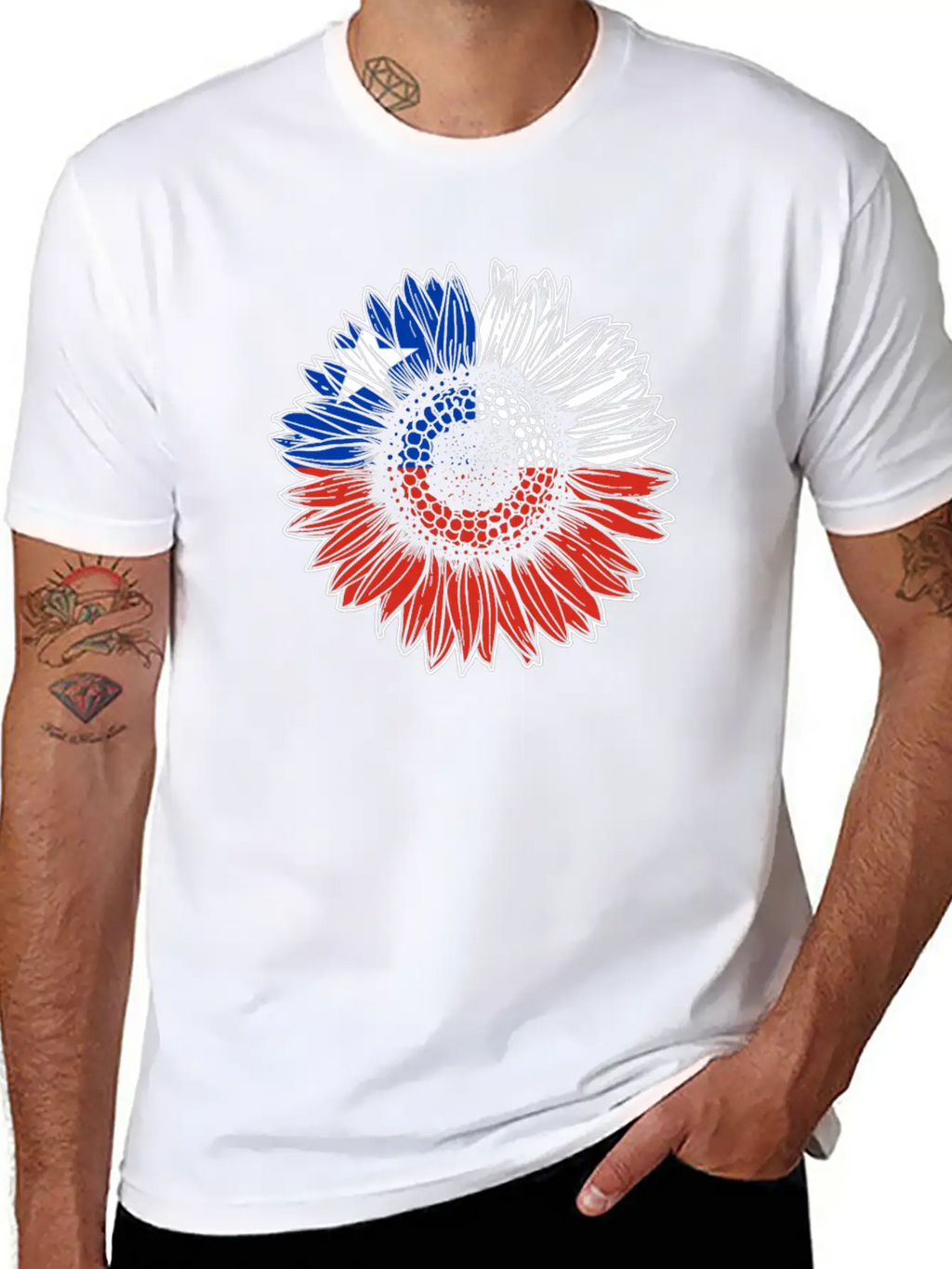 Chile Flag Sunflower Breathable Soft Cotton T-Shirt – Timeless Casual Look
