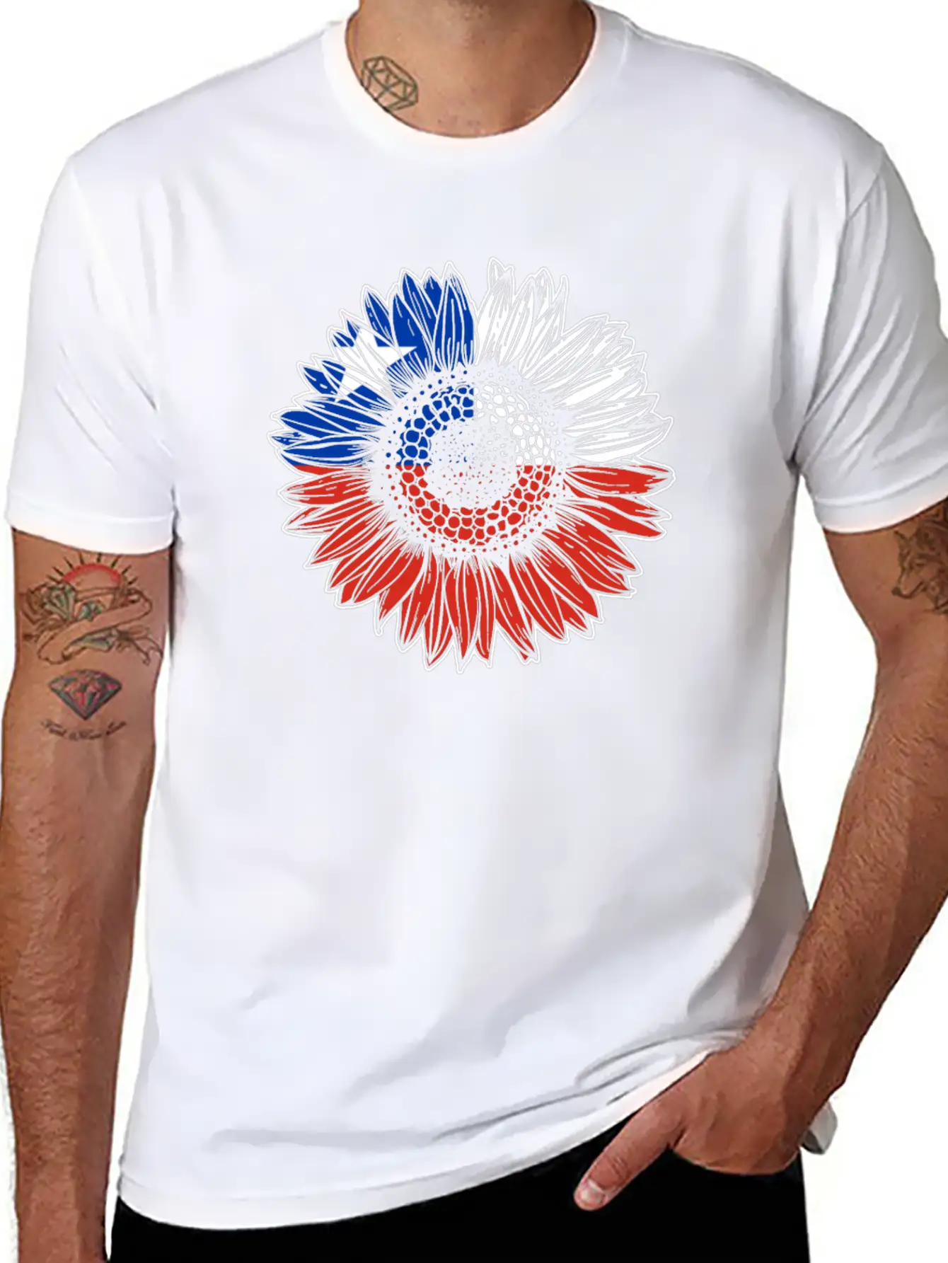 Chile Flag Sunflower Breathable Soft Cotton T-Shirt – Timeless Casual Look