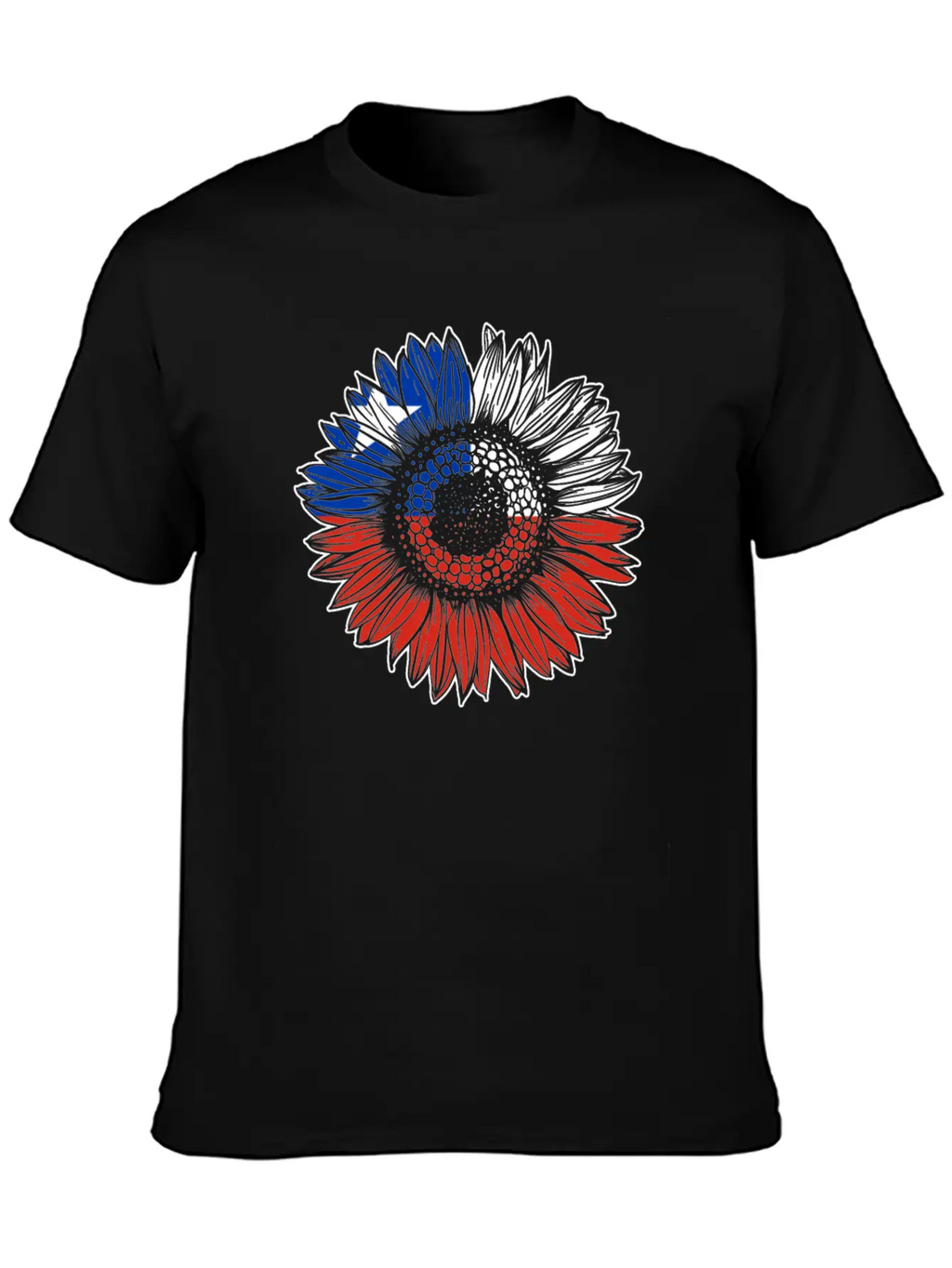 Chile Flag Sunflower Breathable Soft Cotton T-Shirt – Timeless Casual Look