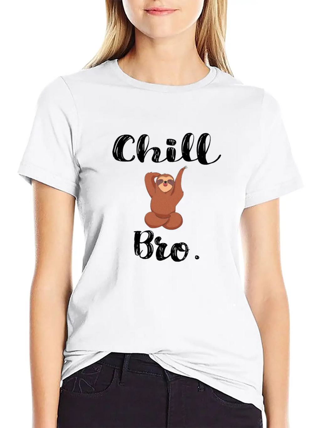 Chill Bro Hang Up Sloth Unisex Short Sleeve Soft Cotton T-Shirt – Casual Everyday Wear