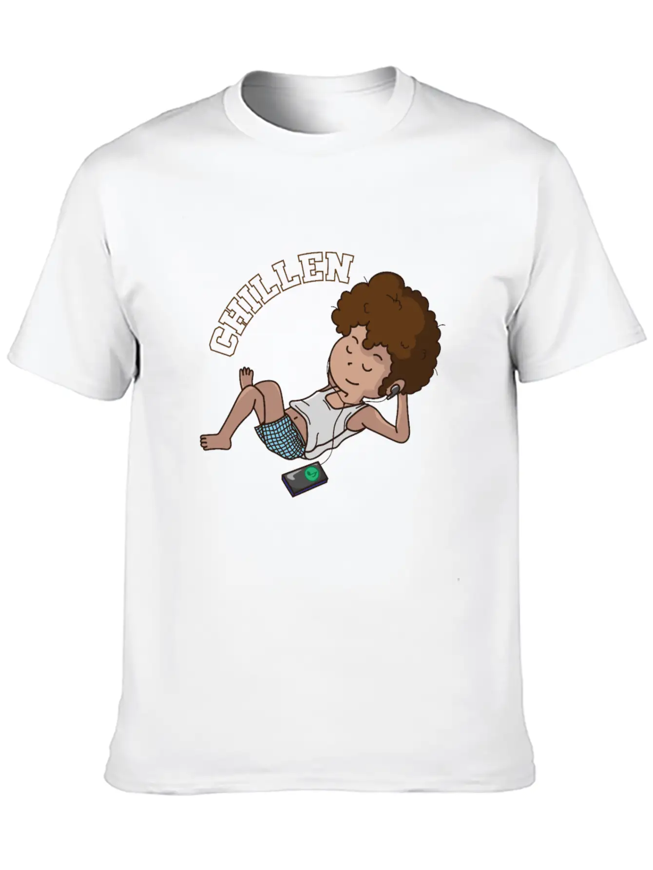 Chilling And Listening To Music Unisex Short Sleeve Soft Cotton T-Shirt – Casual Everyday Wear