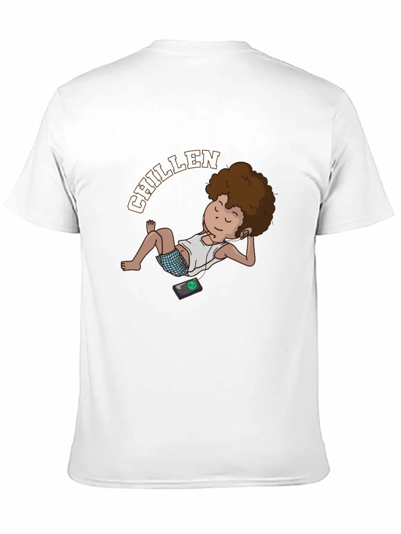 Chilling And Listening To Music Unisex Short Sleeve Soft Cotton T-Shirt – Casual Everyday Wear