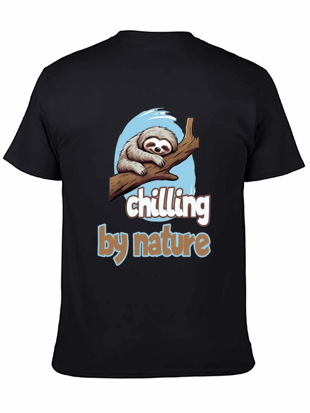 Chilling By Nature Sloth Chilling Relaxing Casual Graphic T-Shirt – Simple And Comfortable Daily Wear