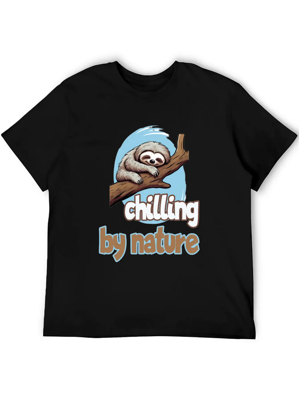Chilling By Nature Sloth Chilling Relaxing Casual Graphic T-Shirt – Simple And Comfortable Daily Wear