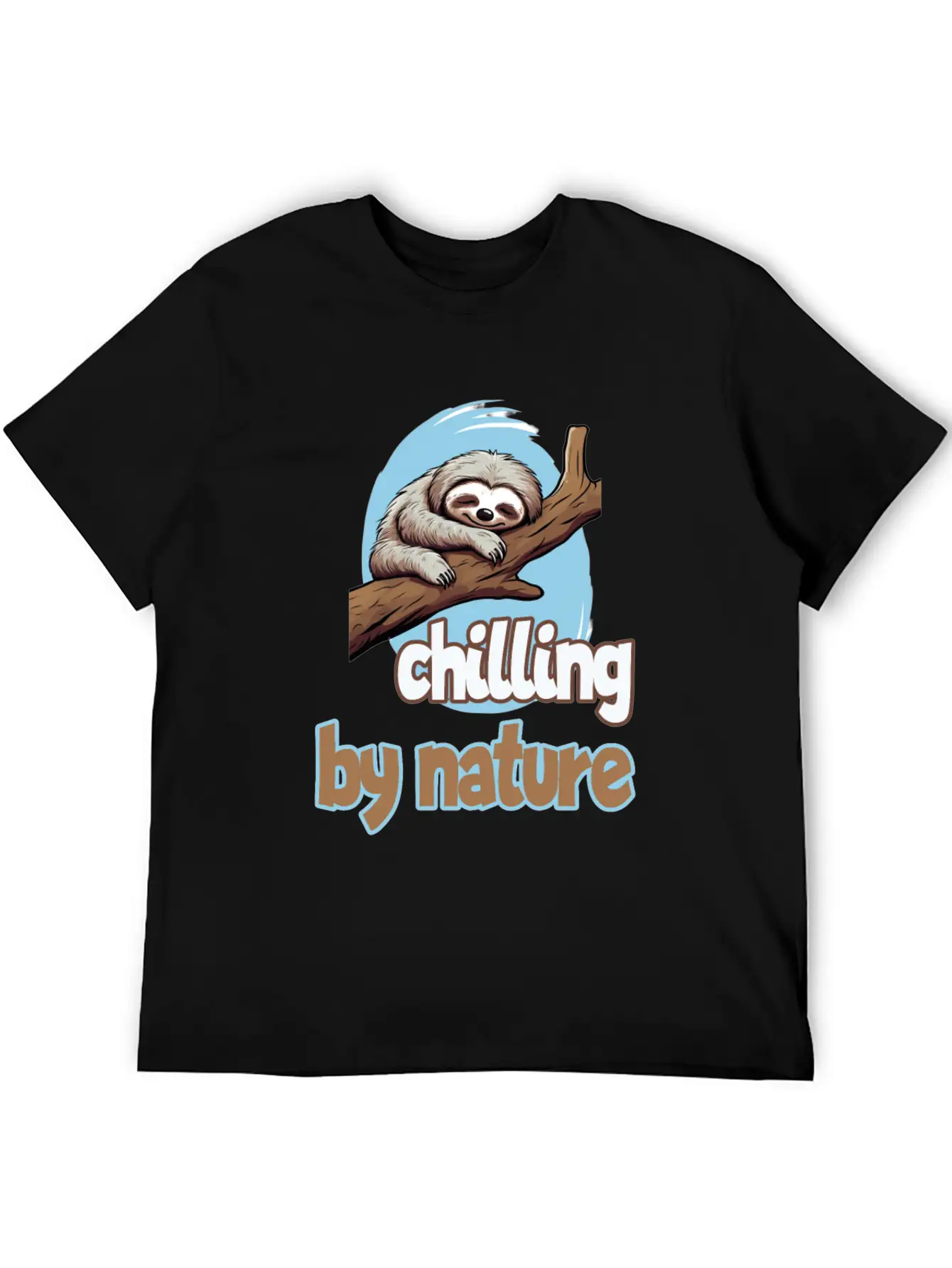 Chilling By Nature Sloth Chilling Relaxing Casual Graphic T-Shirt – Simple And Comfortable Daily Wear