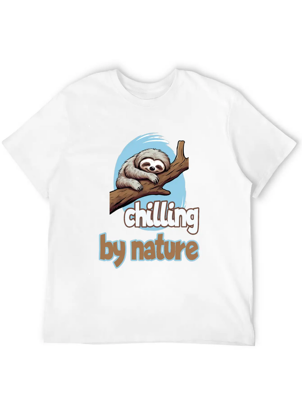 Chilling By Nature Sloth Chilling Relaxing Casual Graphic T-Shirt – Simple And Comfortable Daily Wear