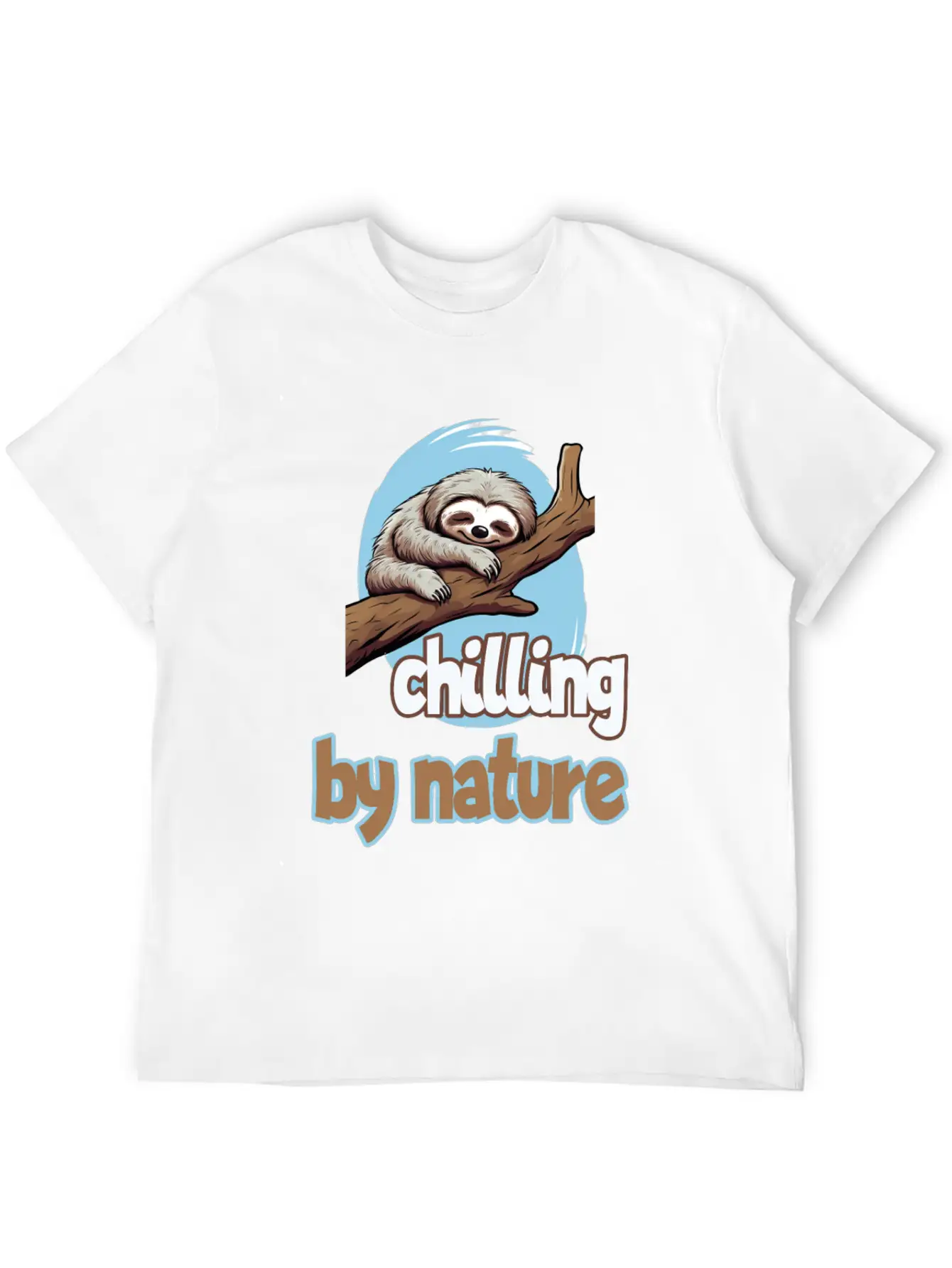 Chilling By Nature Sloth Chilling Relaxing Casual Graphic T-Shirt – Simple And Comfortable Daily Wear