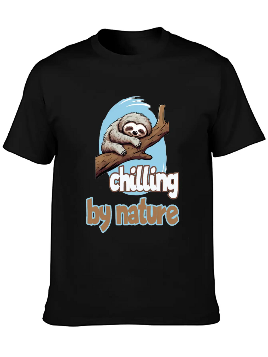 Chilling By Nature Sloth Chilling Relaxing Casual Graphic T-Shirt – Simple And Comfortable Daily Wear