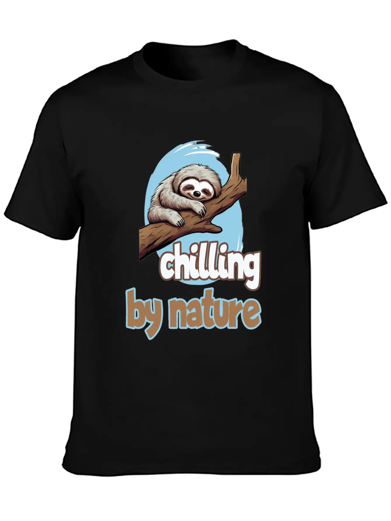 Chilling By Nature Sloth Chilling Relaxing Casual Graphic T-Shirt – Simple And Comfortable Daily Wear