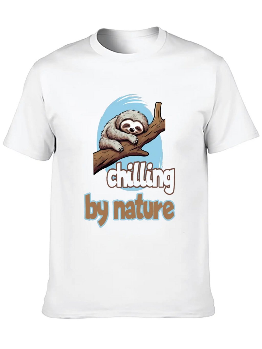 Chilling By Nature Sloth Chilling Relaxing Casual Graphic T-Shirt – Simple And Comfortable Daily Wear
