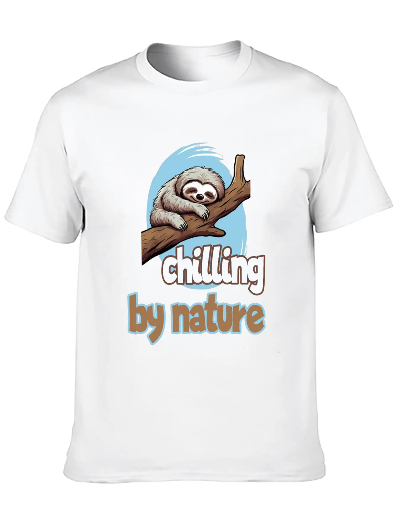 Chilling By Nature Sloth Chilling Relaxing Casual Graphic T-Shirt – Simple And Comfortable Daily Wear