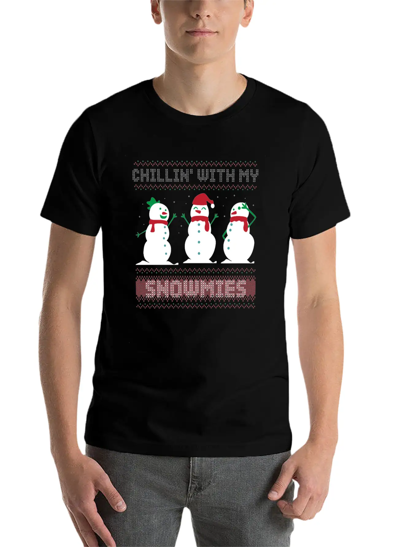 Chilling With My Snowmies Essential Cotton Tee For Daily Outfits – Unisex Style