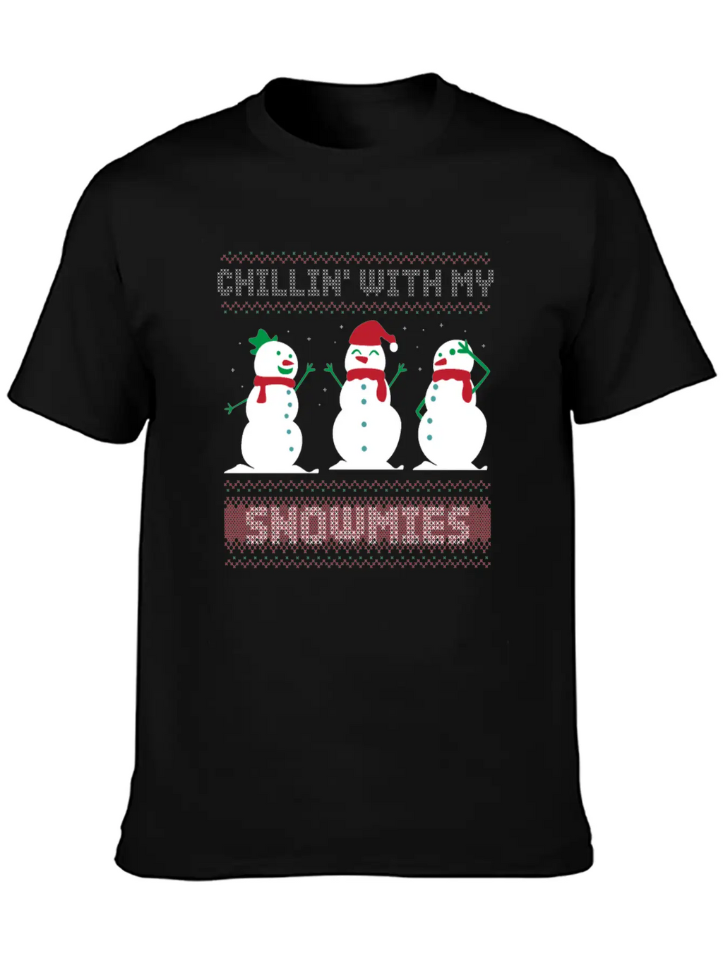 Chilling With My Snowmies Essential Cotton Tee For Daily Outfits – Unisex Style