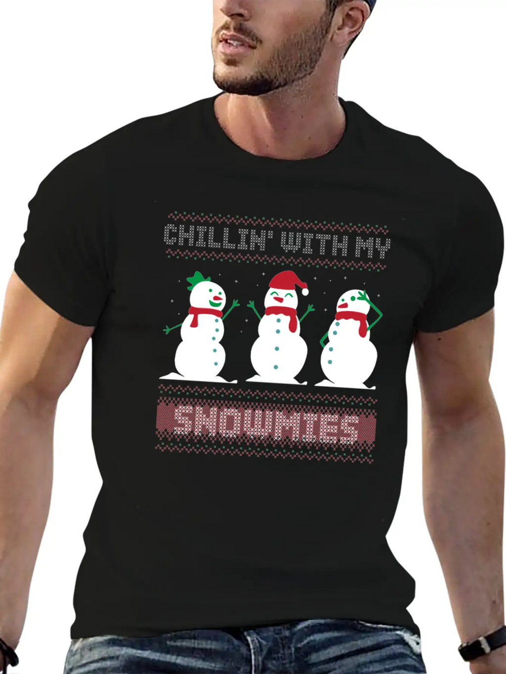 Chilling With My Snowmies Essential Cotton Tee For Daily Outfits – Unisex Style