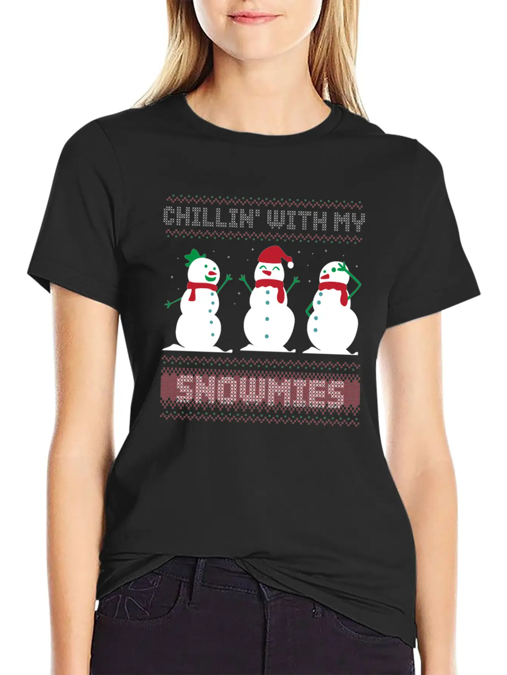 Chilling With My Snowmies Essential Cotton Tee For Daily Outfits – Unisex Style