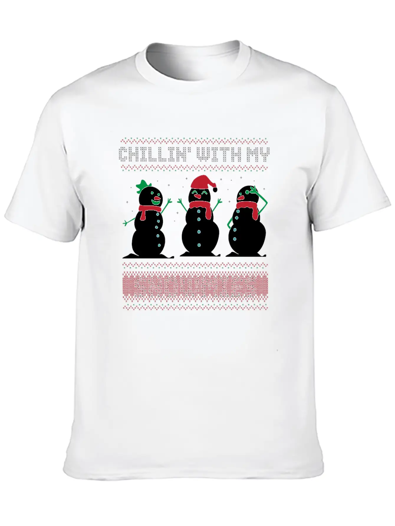 Chilling With My Snowmies Essential Cotton Tee For Daily Outfits – Unisex Style