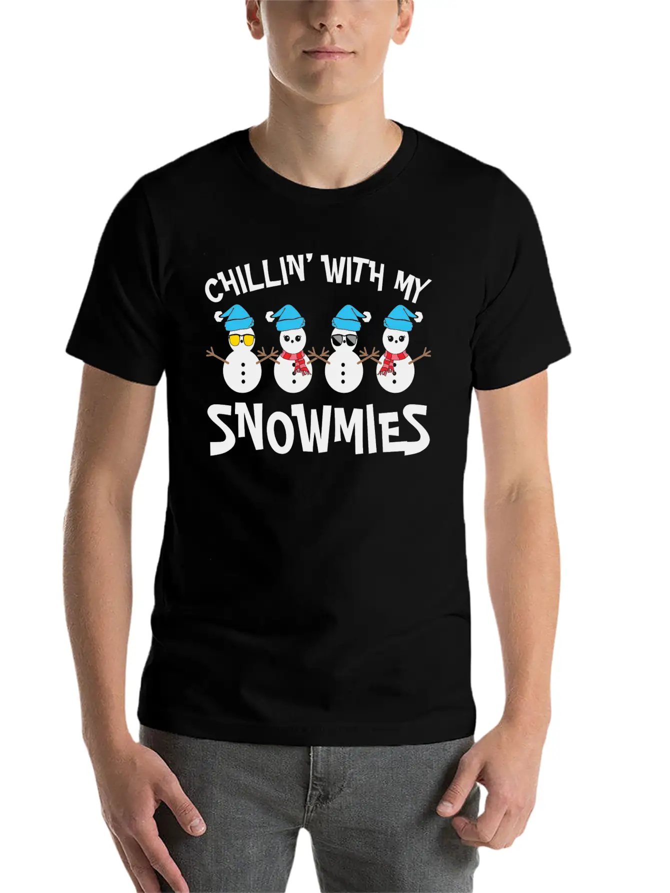 Chilling With My Snowmies Unisex Casual T-Shirt – Clean Design For Daily Comfort