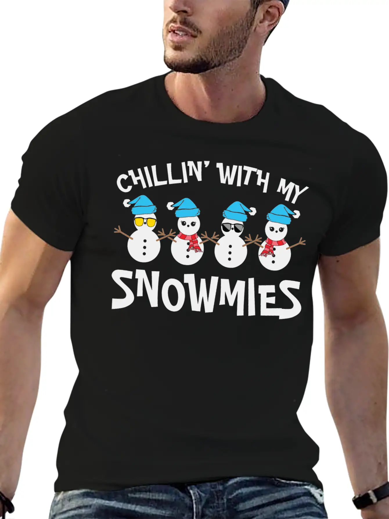 Chilling With My Snowmies Unisex Casual T-Shirt – Clean Design For Daily Comfort