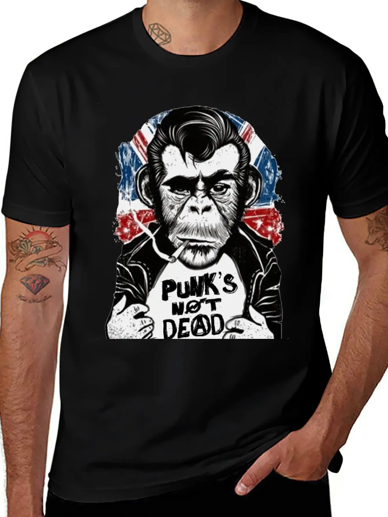 Chimp - 'PUNK'S NOT DEAD' Unisex Casual T-Shirt – Clean Design For Daily Comfort