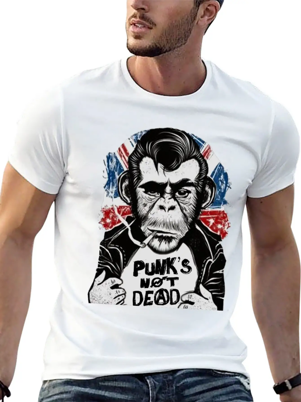 Chimp - 'PUNK'S NOT DEAD' Unisex Casual T-Shirt – Clean Design For Daily Comfort
